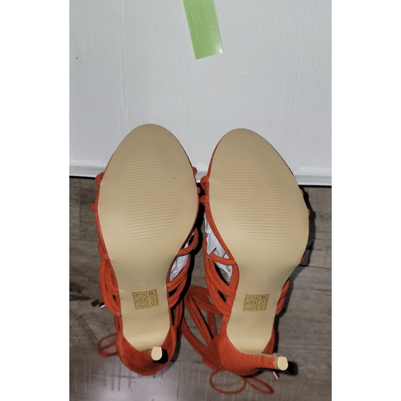 Orange Lindsey Strappy Heels From Simmi Shoes - Picture 5 of 7